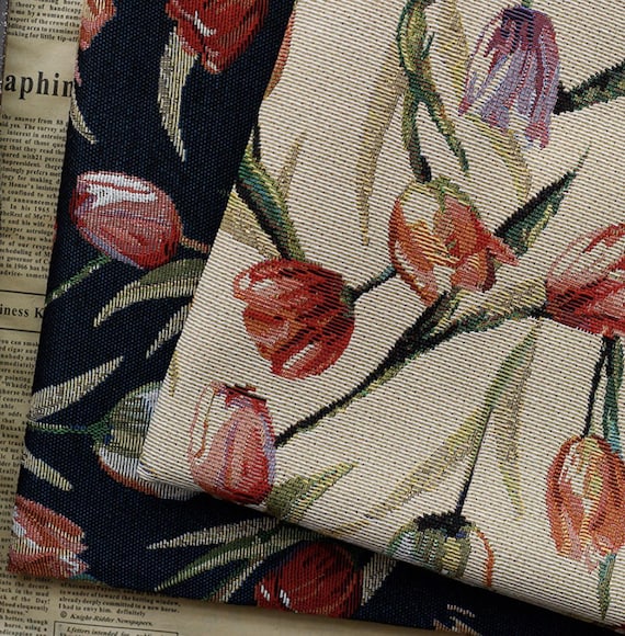 Tulip Jacquard brocade fabric by the yard