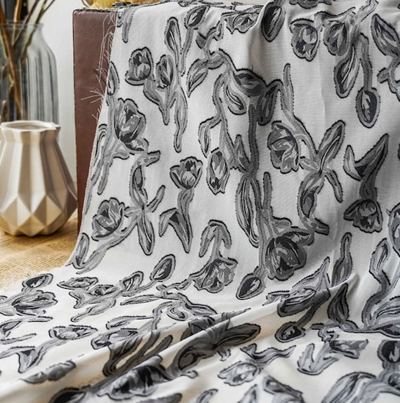 Jacquard brocade fabric by the yard