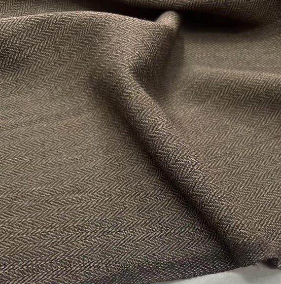 Herringbone Worsted Wool Fabric by the yard