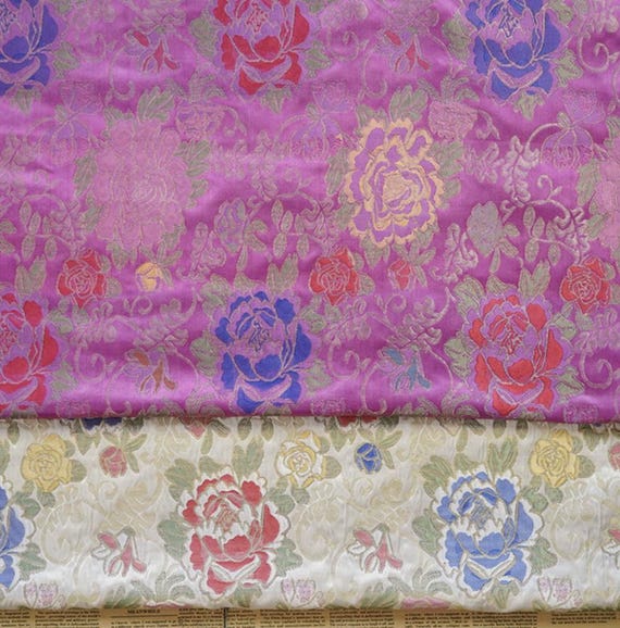 Multi Color Options Jacquard brocade fabric by the yard