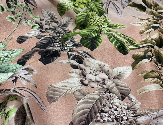 Print Silk linen fabric by the yard