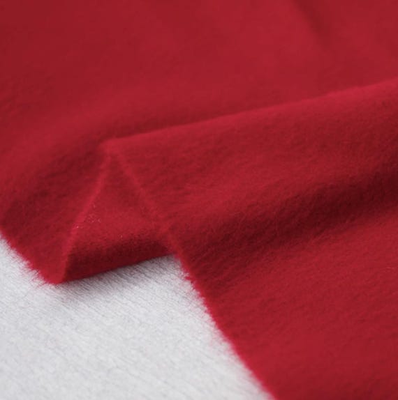 Red Cashmere wool fabric by the yard