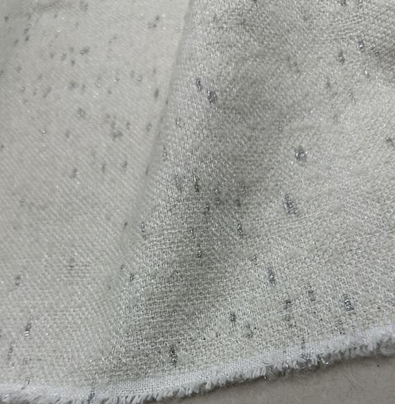 Metallic Tweed wool fabric by the yard