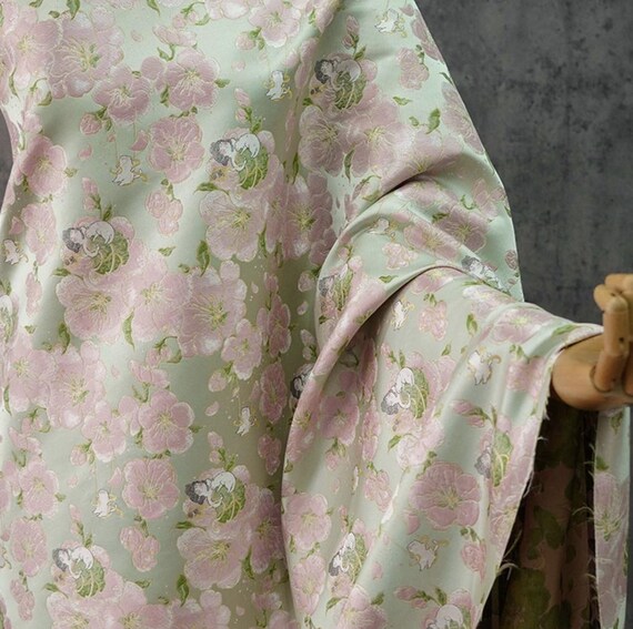 Jacquard brocade fabric by the yard