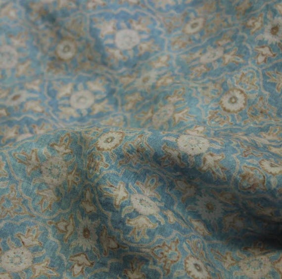 Print linen fabric by the yard