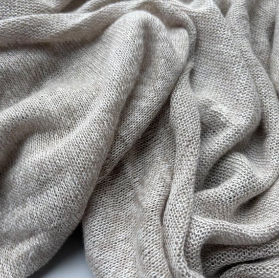 Knit linen fabric by the yard