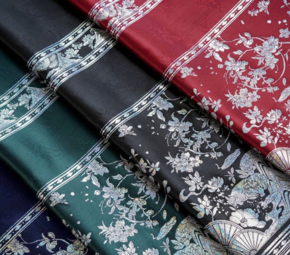 Jacquard brocade fabric by the yard