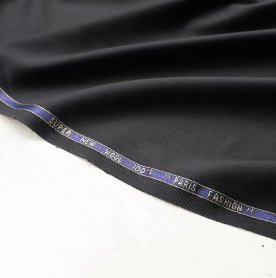 Charcoal Grey Worsted Wool fabric by the yard SUITING Fabric