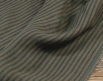 Striped linen fabric by the yard