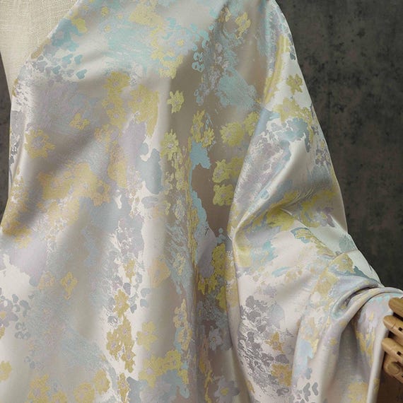 Jacquard brocade fabric by the yard
