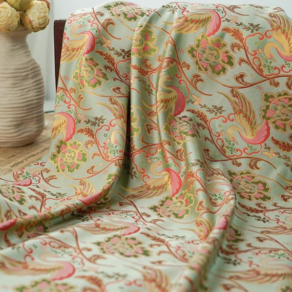 Jacquard brocade fabric by the yard