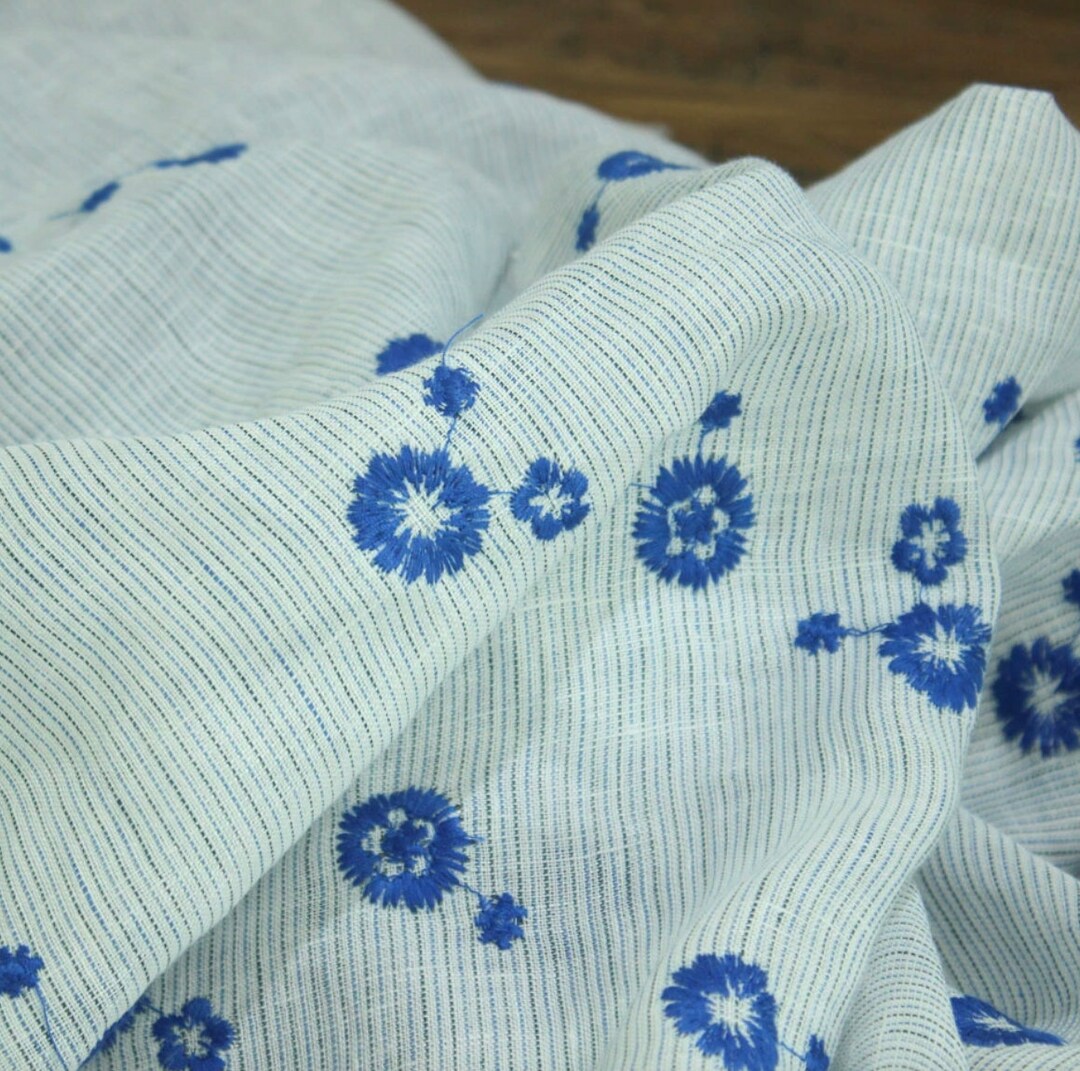 Embroidery Linen Fabric, Embroidered Linen Fabric by the Yard Etsy