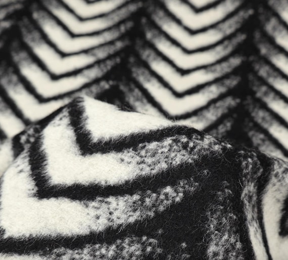 Herringbone Knit wool fabric by the yard