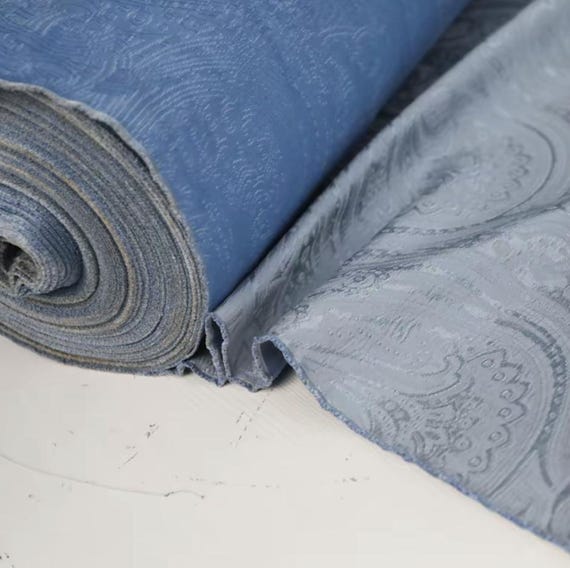 Jacquard Silk Wool fabric by the yard