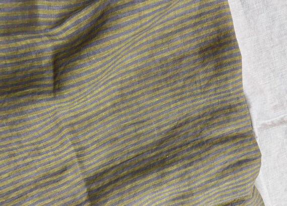 Striped Hemp fabric by the yard