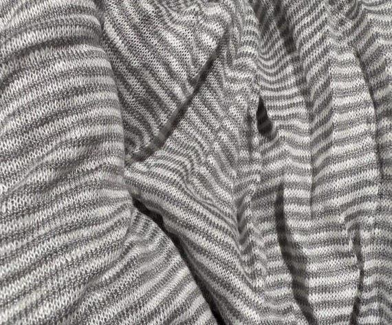 Striped Knit linen jersey fabric by the yard