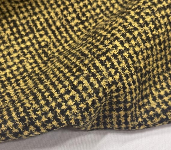 Houndstooth wool fabric by the yard