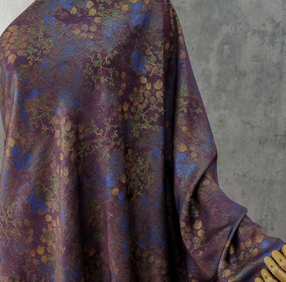 Jacquard brocade fabric by the yard