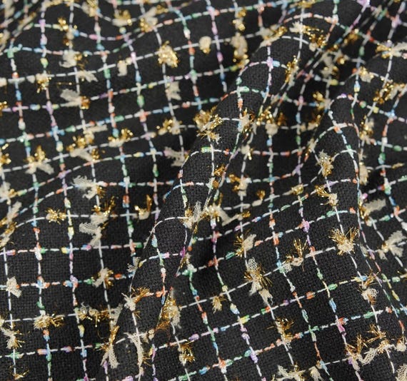 Tweed wool fabric by the yard