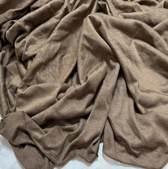 Knit linen jersey fabric by the yard