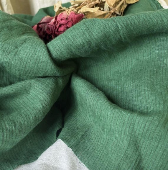 Striped linen fabric by the yard