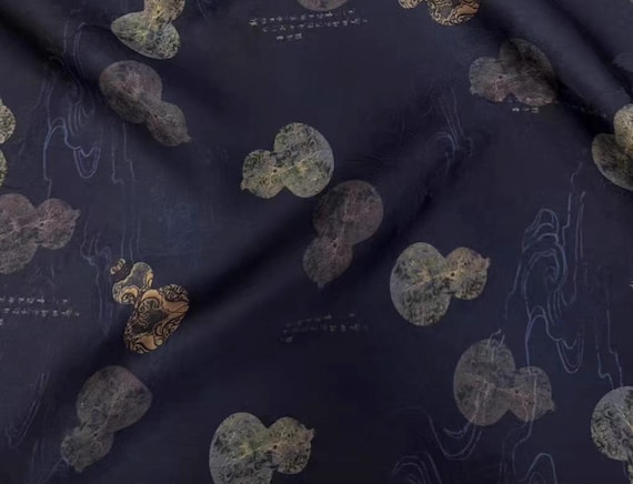Jacquard Print Gambiered silk fabric by the yard