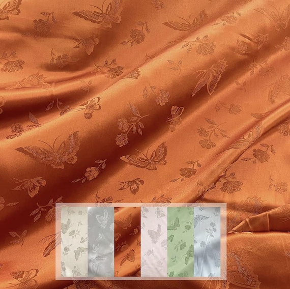 Multi color options jacquard silk fabric by the yard 100% silk