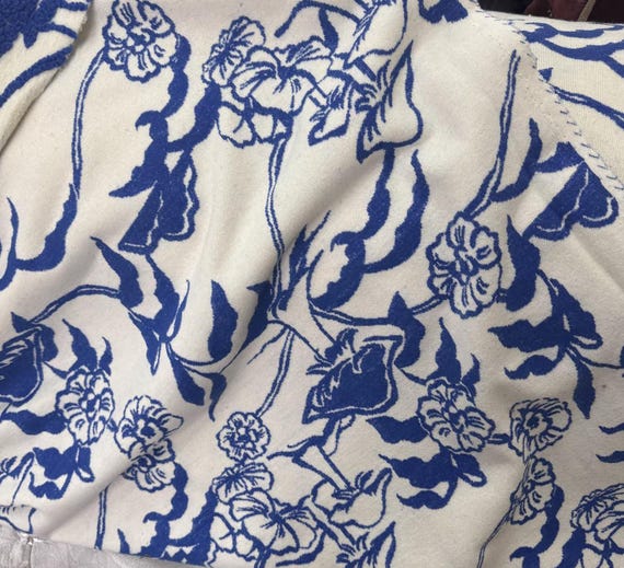 Floral Knit wool fabric by the yard