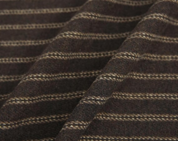 Striped wool fabric by the yard