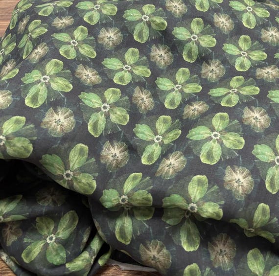 Floral Print ramie fabric by the yard