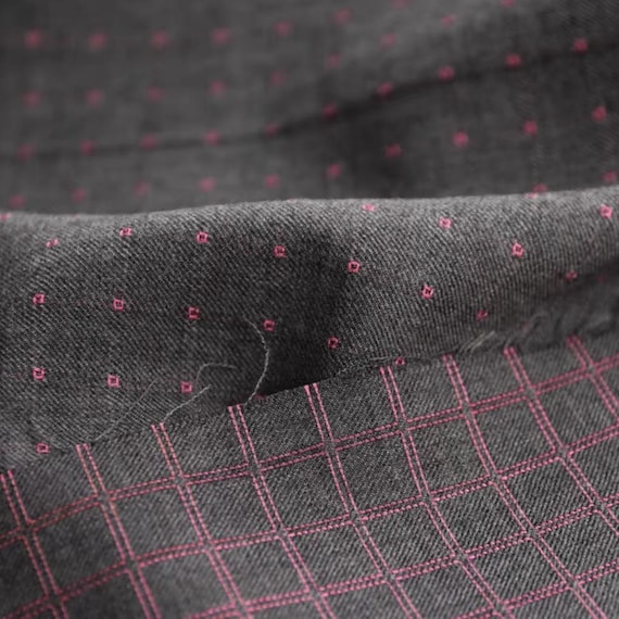 Jacquard Wool fabric by the yard