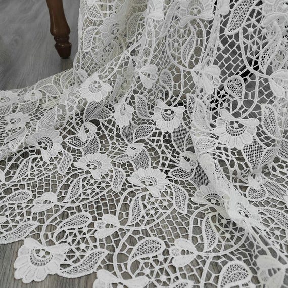 Embroidery fabric, Embroidery Flowers, Guipure lace fabric Sold by Meter