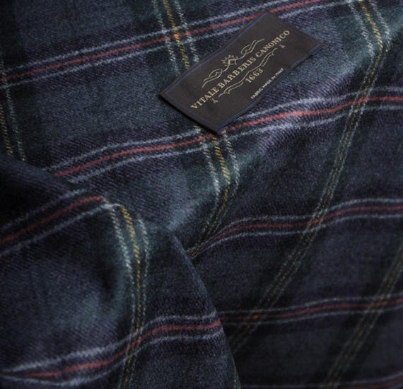Italian Fabric Plaid Wool fabric by the yard