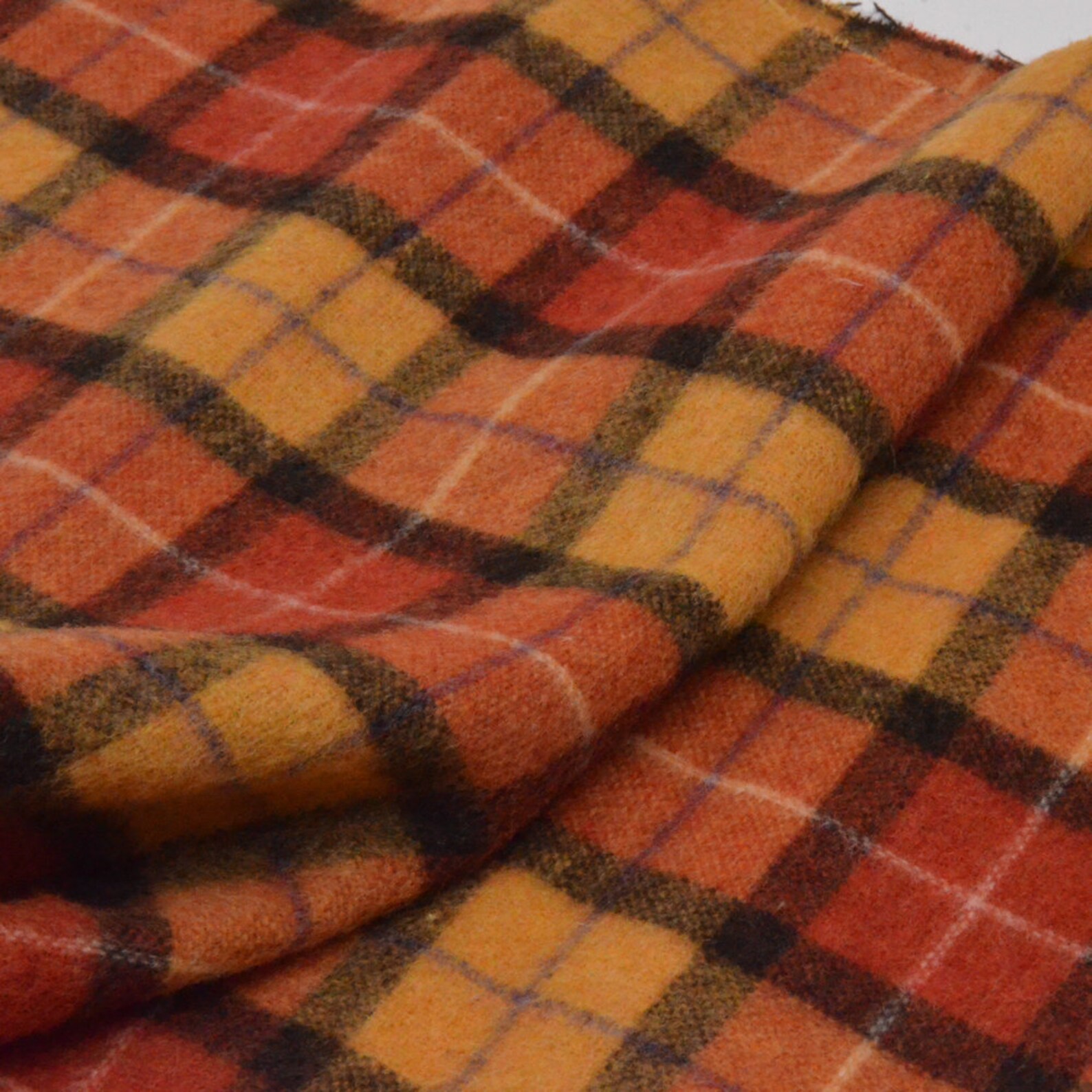 Plaid wool fabric by the yard Etsy