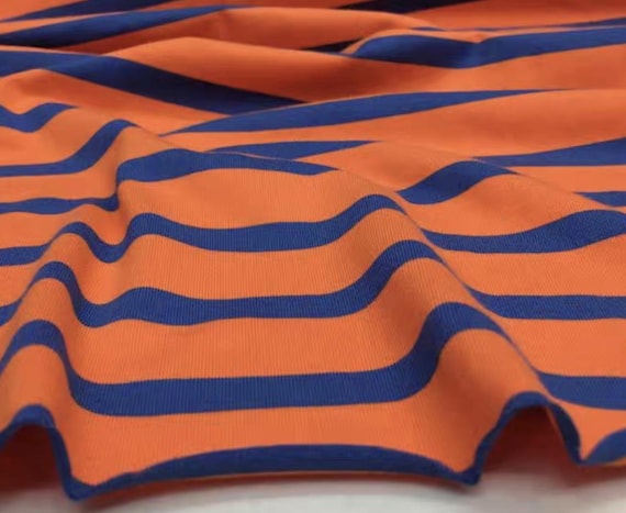 Striped Knit cotton jersey fabric by the yard