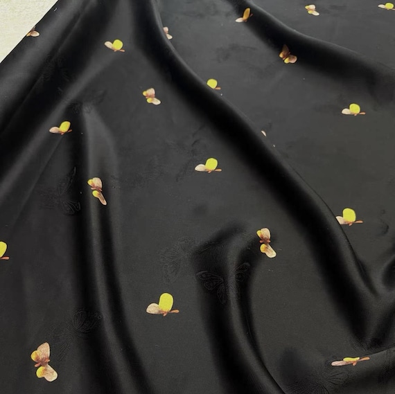 Jacquard Gambiered silk fabric by the yard