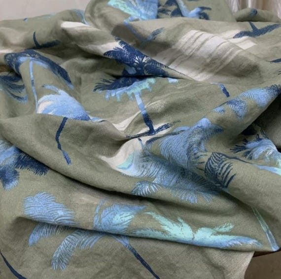 Print Linen fabric by the yard