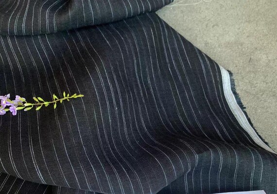Striped Linen fabric by the yard