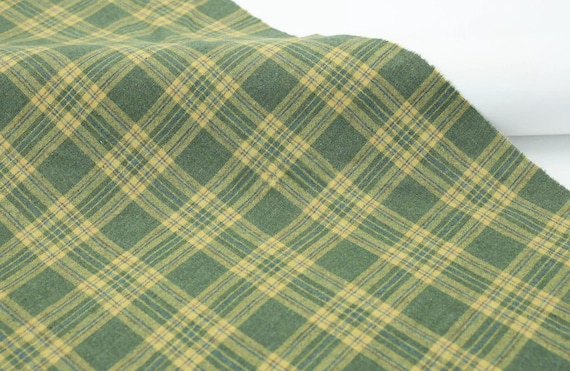 Plaid Wool fabric by the yard