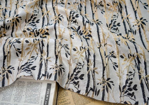 Jacquard brocade fabric by the yard