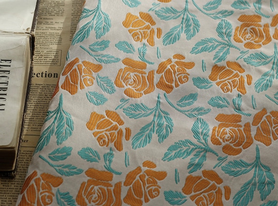 Jacquard floral fabric by the yard