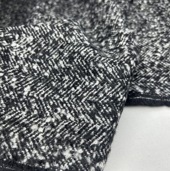 Herringbone wool fabric by the yard