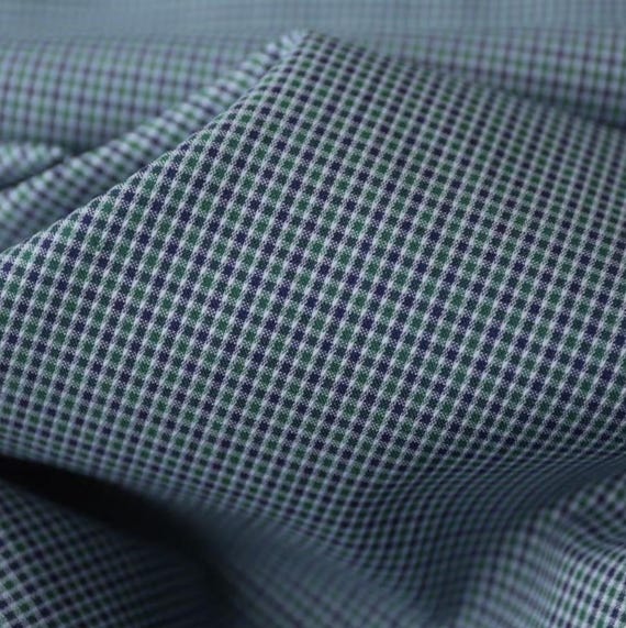 Plaid cotton fabric by the yard