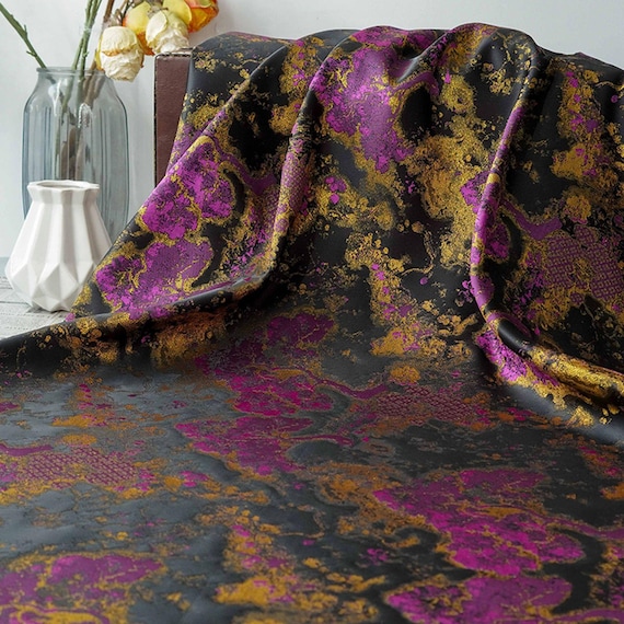 Jacquard floral fabric by the yard