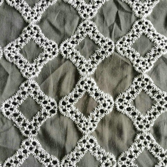 Cotton Embroidery fabric, Flowers Embroidery Fabric,Sold by Meter