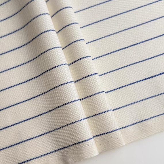 Striped Worsted wool fabric by the yard