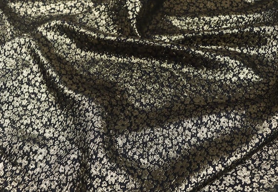 Metallic Jacquard silk fabric by the yard