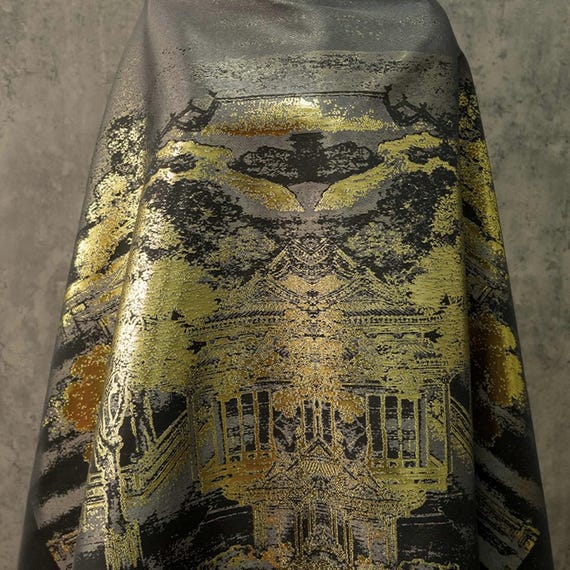 Jacquard brocade fabric by the yard