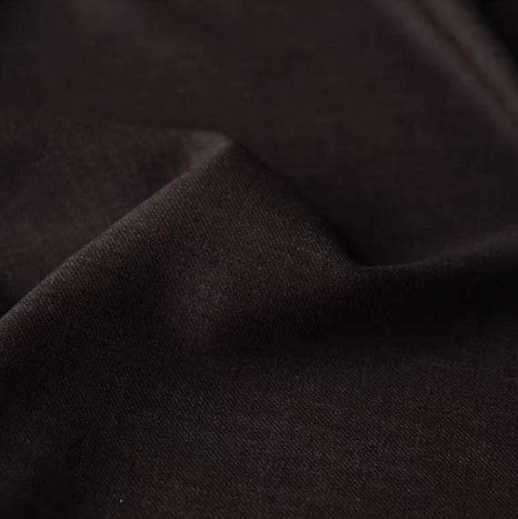 Dark Brown Worsted Wool fabric by the yard SUITING Fabric