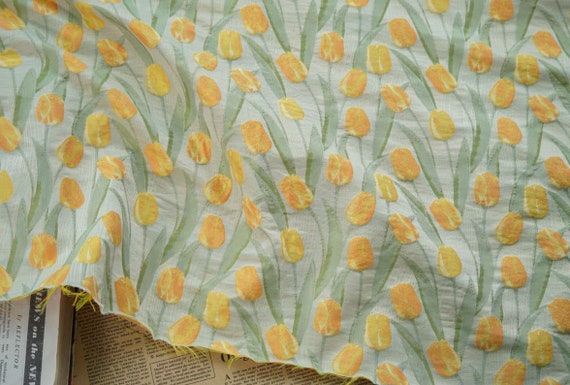 Tulip Jacquard brocade fabric by the yard